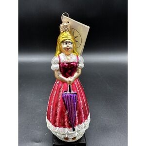 1995 CHRISTOPHER RADKO CLAUDETTE 5.5" ORNAMENT 95-017-0 BLONDE GIRL IN PINK DRES